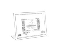 Marco de plexiglás de mesa, porta menús transparente, portafotos de mesa, expositor publicitario, expositor para folletos, folletos, folletos, folletos (transparente, 18 x 24 cm horizontal)