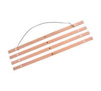 Marco de póster colgante de teca natural con tiras magnéticas y cordón de cuero, apto para montaje en pared, fotos, mapas e impresiones (51 cm)