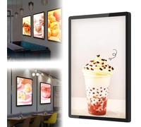 Marco de póster LED, caja de luz retroiluminada para arte cinematográfico, exhibición montada en la pared para cafeterías, cines, restaurantes, orientación horizontal y vertical