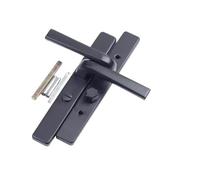 Marco de puerta negro con bordes extremadamente estrechos, balcón, baño, cocina, baño, manija de lengüeta única y cerradura de puerta