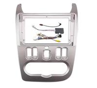 Marco De Radio 2 DIN para Dacia para Logan para Duster Adaptador Marco Panel CD Embellecedor Tablero(Sliver Cord canbus A)