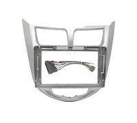 Marco De Radio De 9 Pulgadas Coche Reproductor MP5 2DIN Panel Estéreo para Hyundai I-25/Para Accent/para Solaris/para Verna 2010-2016 POMPOMPUR(Silver Frame Cable)