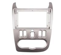 Marco De Radio para Dacia para Logan para Duster Doble DIN Adaptador Radio Panel CD Y Embellecedor De Tablero(Plata)