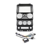 Marco De Radio para Salpicadero 9 Pulgadas, GPS, MP5 Y Estéreo, Panel 2DIN para Jeep para Wrangler para Rubicon 2008-2010(4 Doors with Cable)