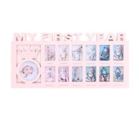 Marco de Recuerdo para Bebé My First Year Photo Moments, Recuerdo del Primer Año del Bebé, Marcos de Fotos de 12 Meses, 15 X 7.3 X 0.6 Pulgadas(Rosado)