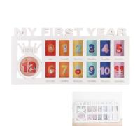 Marco de Recuerdo para Bebé My First Year Photo Moments, Recuerdo del Primer Año del Bebé, Marcos de Fotos de 12 Meses, 15 X 7.3 X 0.6 Pulgadas(blanco)
