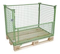 Marco de rejilla superponible para europalets ratioform economy, con trampilla, malla de 100 x 100 mm