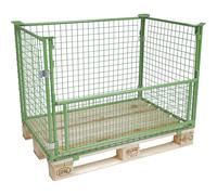 Marco de rejilla superponible para europalets ratioform economy, con trampilla, malla de 100 x 100 mm
