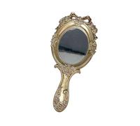 Marco de resina de cristal de inspiración antigua, espejo de reflejo transparente, ideal para maquillaje táctil, portátil, compacto