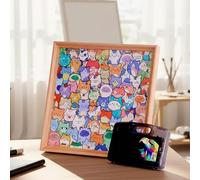 Marco de rompecabezas de madera para gatos, gatitos pequeños, rompecabezas de madera para colorear, marco de fotos creativo de gatos 3D, para decoración del hogar y regalo hecho a sí mismo (con