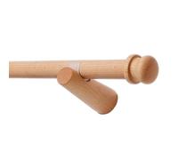 Marco de soporte for cortina simple estilo tronco, barra de cortina redonda de madera maciza, barra romana, barra simple con soporte for cortina, enchufe y tornillos a juego.(240cm)