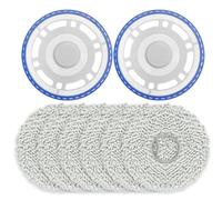 Marco de tela de repuesto para ECOVACS T30 OMNI, T50 PRO MAX, N30 Series | para aspiradora robótica Combo | Paquete de 2 soportes para fregona + 6 almohadillas de microfibra, negro, fácil instalación