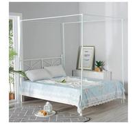 Marco de toldo de cama tamaño Queen: diseño resistente de cuatro postes para una decoración elegante del dormitorio, perfecto para crear un ambiente romántico o acogedor