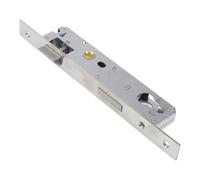 Marco de tubo de acero inoxidable para puerta de jardín, 85 x 25 mm | Esta cerradura de mortaja de acero inoxidable cuenta con un pestillo giratorio flexible para instalación a mano izquierda o