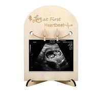 Marco de ultrasonido para anuncio de embarazo, marco de madera para ecografía, regalo para la futura madre social, baby shower, medios de comunicación para fotos (pequeño-5 x 7 pulgadas)
