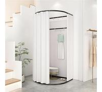 Marco de vestidor portátil con cortina y gancho, fácil de montar, vestuario para tiendas de ropa, boutiques, oficinas y privacidad temporal