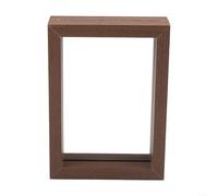 Marco de vidrio de doble cara con aspecto flotante, diseñado para un uso estable en la mesa o seguro para la instalación en la pared, estilo simple pero refinado (nogal)