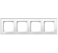 Marco de vidrio real Merten M-Plan blanco brillante 4 compartimentos