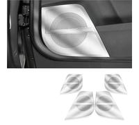 Marco Decorativo de Audio for Altavoz de Puerta de Acero Inoxidable, Accesorios de modificación compatibles con BYD Tang EV Dmi 2022-2023(4Pcs Door Silver)
