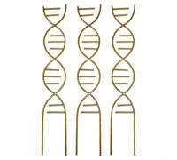 Marco decorativo de hierro para plantas trepadoras para uso en interiores con diseño único en espiral de ADN, que ofrece un fuerte apoyo para plantas trepadoras en maceta (dorado)