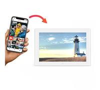 Marco Digital WiFi,Pantalla IPS De 10,1 Pulgadas Pantalla HD De 1280x800 Portaretratos Digitales Inteligente,Almacenamiento De 16 GB,Rotación Automática (Color : White)