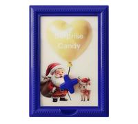 Marco dispensador de caramelos de Navidad - Soporte de fotos para máquina de goma para un servicio rápido de caramelos, expositor decorativo de vacaciones para de cumpleaños, salón, cocina