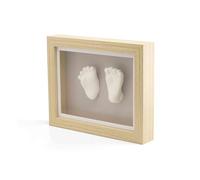 Marco Dooky 3D Wood Baby de madera con huellas en yeso en relieve de los pies y las manos del bebé (regalo para la habitación infantil y la familia)