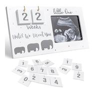 Marco Ecografía Bebé con Cuenta Atrás - Regalo Embarazo para Futuras Mamás, Foto de Ultrasonido Madera Anuncio Espera