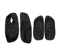 Marco embellecedor Manija Puerta Interior Coche Panel Reposabrazos Cubierta Cuero Embellecedora 3/4 Puertas para VW para Golf 4 para MK4 para Jetta 1998-2005 salpicadero(3doors-Red Line)