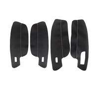 Marco embellecedor Panel de reposabrazos de Puerta Cubierta de Cuero de Microfibra Protectora de un Solo Cable LHD para VW para Golf 7 para MK7 2014-2018 salpicadero(Black - White Line)