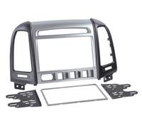 Marco Embellecedor Radio 2 DIN Doble DIN Plata Negro Para Hyundai Santa Fe 2 CM