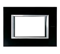 Marco embellecedor rectangular Axolute HA4803VNN BTICINO Cristal noche 3 módulos