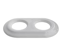 Marco empotrable 2 elementos, porcelana blanca, ideal para instalaciones eléctricas en hogares y oficinas.