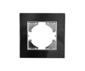 Marco empotrable de aluminio negro, 1 elemento, diseño elegante ideal para integración en ambientes modernos y optimización de espacios.