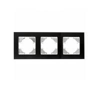 Marco empotrable de aluminio negro, 3 elementos horizontales, ideal para iluminación interna y decoración moderna.