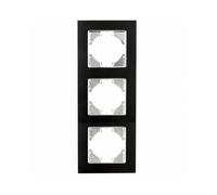 Marco empotrado de aluminio negro, 3 elementos horizontales, ideal para iluminación discreta en espacios interiores.