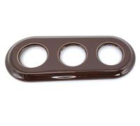 Marco empotrar triple marrón, diseño moderno, instalación fácil, ideal para interruptores y enchufes en decoración de interiores.