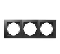 marco | ESTILO | Para cajas de interruptor, marco de enchufe de 3 vías, marco de interruptor, marco doble, negro mate