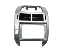 marco fascia radio estéreo Para VW Para Polo 2004 2005 2006 2007-2011 Doble Din Radio Player 2 Din Only Frame Audio Dash Trim Facia Panel 9 Pulgadas(Marco plateado-AIR)