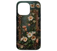 Marco Floral Art Nouveau Estética Romántico Botánico Carcasa para iPhone 14 Pro MAX