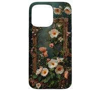Marco Floral Art Nouveau Estética Romántico Botánico Carcasa para iPhone 15 Pro MAX