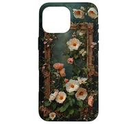 Marco Floral Art Nouveau Estética Romántico Botánico Carcasa para iPhone 16 Pro MAX