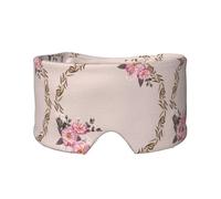 Marco floral redondo con lindas flores de zinnia,Máscara para ojos con bloqueo de luz y protección ocular completa para dormir, orejeras y ojos.