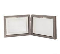 Marco flotante de doble cara que gira 360 grados para mesa, marco de madera hecho a mano con diseño extraíble para múltiples fotos (B)