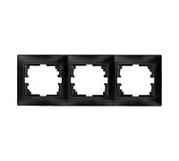 Marco horizontal para 3 elementos, grafito, dimensiones 225x81x10mm, ideal para instalación eléctrica y montaje de dispositivos.