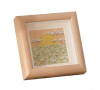 Marco hueco de 15 x 15 cm para arte infantil giratorio, perfil simple que complementa la decoración del espacio de aprendizaje (roble blanco)