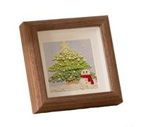 Marco hueco de pintura al óleo para fotos de 15 x 15 cm o obras de arte infantiles, con tamaño de 6 pulgadas y pantalla de mesa, diseñado para añadir un toque artístico a cualquier espacio (color café