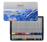 MARCO Lápices de colores para niños, 72 colores gruesos, minas de tiza al óleo, lápices de madera en formato hexagonal, ideales para ilustraciones y graffiti en lata de hierro