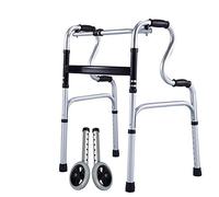 Marco Ligero para Caminar Andadores estándar Andador Andador Soporte de antebrazo Plegable con Asiento Andador de Cuatro Ruedas para Ancianos/discapacitados (Tubo de Cuatro Patas) (con 2 r
