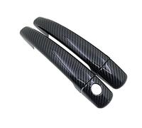 marco manija puerta exterior coche Para Peugeot Para 208 2012 2013 2014 2015 2016 2017 2018 Cubierta Cromada Manija Puerta Fibra Carbono Embellecedor Manija Puerta Exterior Coche(Black for 2 door)